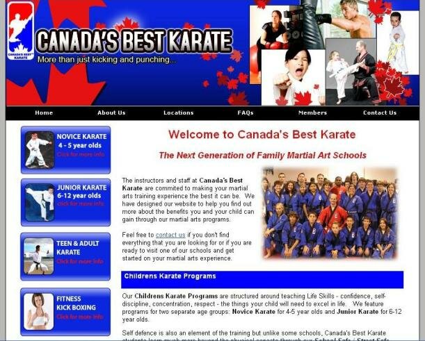 Canada's Best Karate - Ottawa Website Design